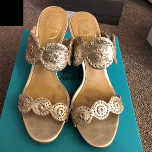 Jack Rogers Luccia Wedge Sandals - Platinum